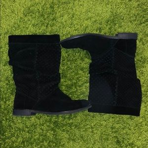 Toms slouch suede boots black Sierra size 10